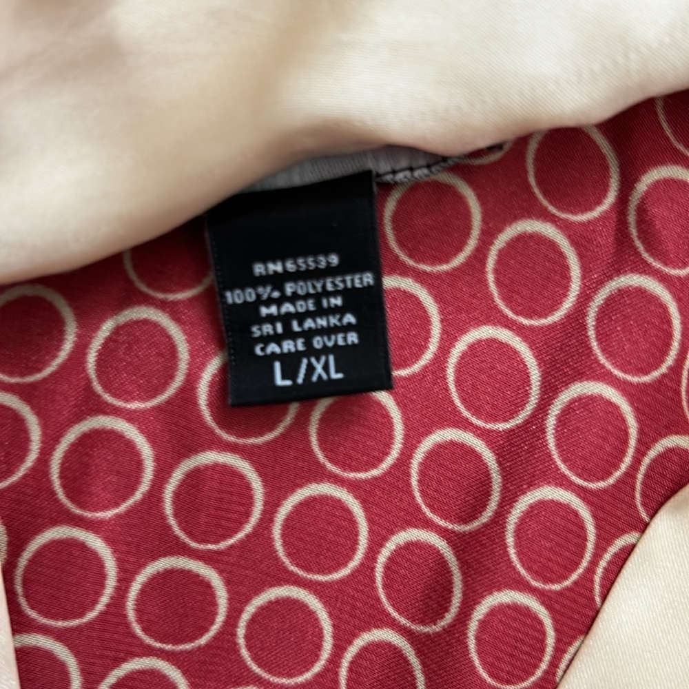 Red/Tan Satin L/XL Robe - Picture 3 of 3